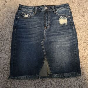 Judy Blue Distressed Mini Denim Skirt